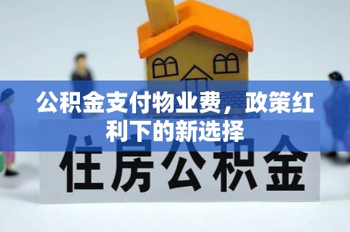 嵩明公积金支付物业费，政策红利下的新选择