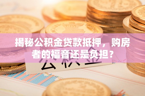 嵩明揭秘公积金贷款抵押，购房者的福音还是负担？