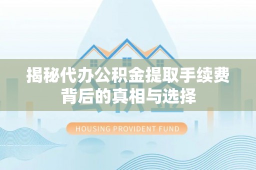 嵩明揭秘代办公积金提取手续费背后的真相与选择